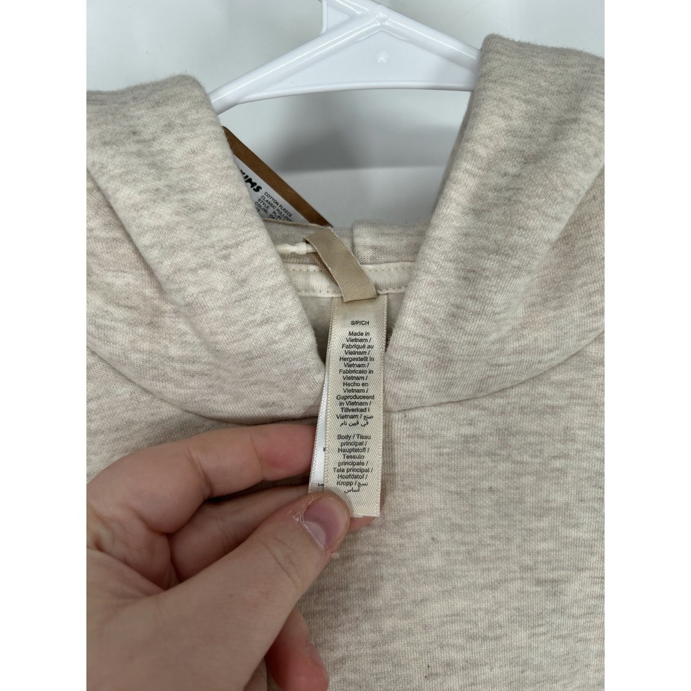 SKIMS Cotton Fleece Classic Pullover Hoodie Oatmeal Heather Sweatshirt Small - Picture 6 of 8